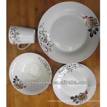 Haonai 20 pieces ceramic dinnerware set, service for 5,flat plate,soup plate,rice plate ,cup and saucer for Chilean,Panama